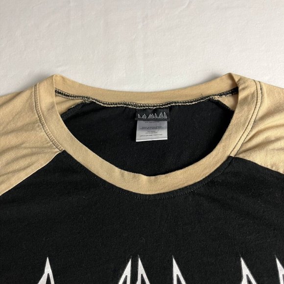 Def Lepperd T-Shirt Women's Size 2X Black/Yellow Crew Neck Graphic Raglan Sleeve - Picture 14 of 14